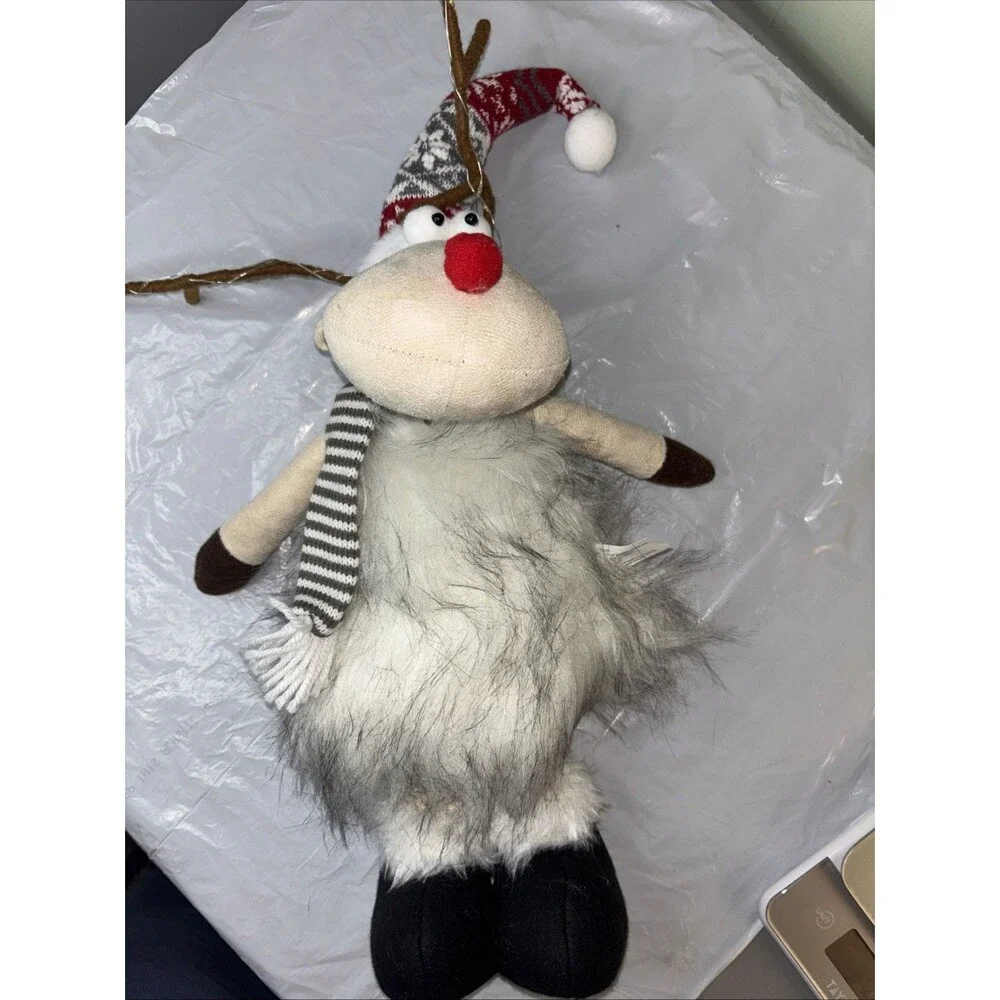 Vintage Burton & Burton Reindeer With Hat And Sweater And Scarf Decor Plush